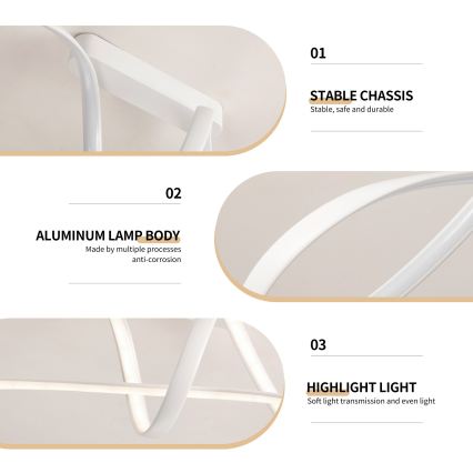 Brilagi - reguliuojamas LED paviršinis lubinis šviestuvas TWISTER LED/60W/230V 3000-6000K balta + su nuotolinio valdymo pultu