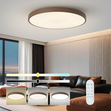 Brilagi - reguliuojamas LED šviestuvas POOL SMART LED/128W/230V Ø 100 cm 3000-6000K Wi-Fi Tuya + nuotolinis valdymas rudos spalvos