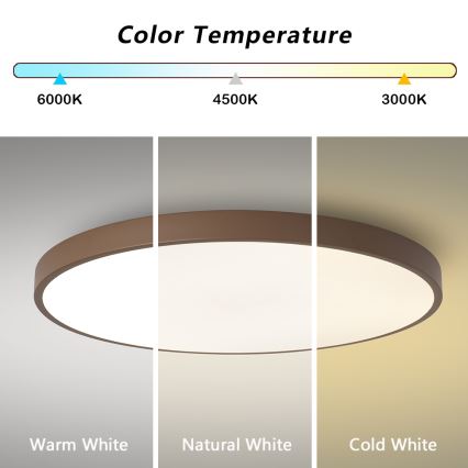 Brilagi - reguliuojamas LED šviestuvas POOL SMART LED/128W/230V Ø 100 cm 3000-6000K Wi-Fi Tuya + nuotolinis valdymas rudos spalvos