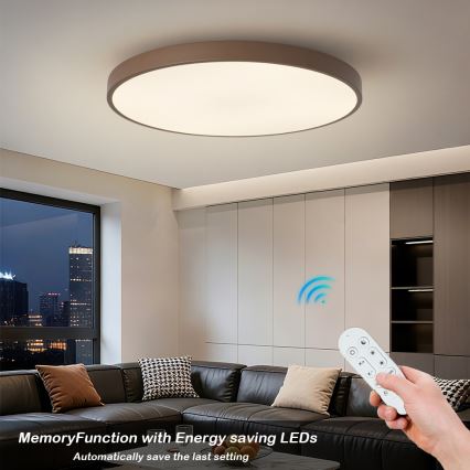 Brilagi - reguliuojamas LED šviestuvas POOL SMART LED/128W/230V Ø 100 cm 3000-6000K Wi-Fi Tuya + nuotolinis valdymas rudos spalvos