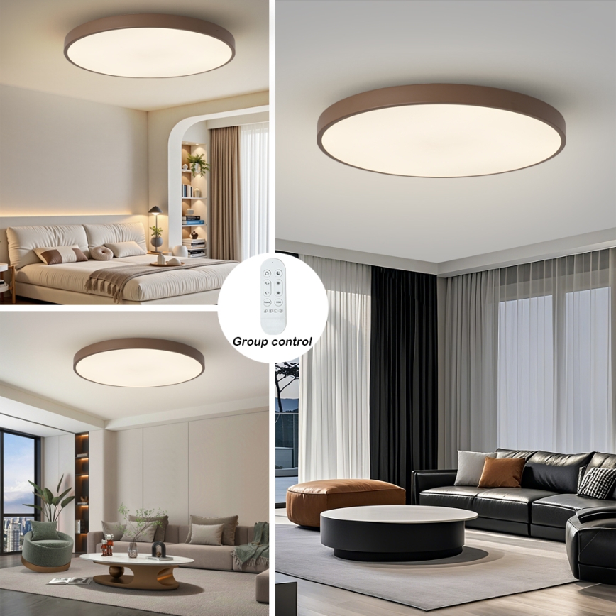 Brilagi - reguliuojamas LED šviestuvas POOL SMART LED/128W/230V Ø 100 cm 3000-6000K Wi-Fi Tuya + nuotolinis valdymas rudos spalvos
