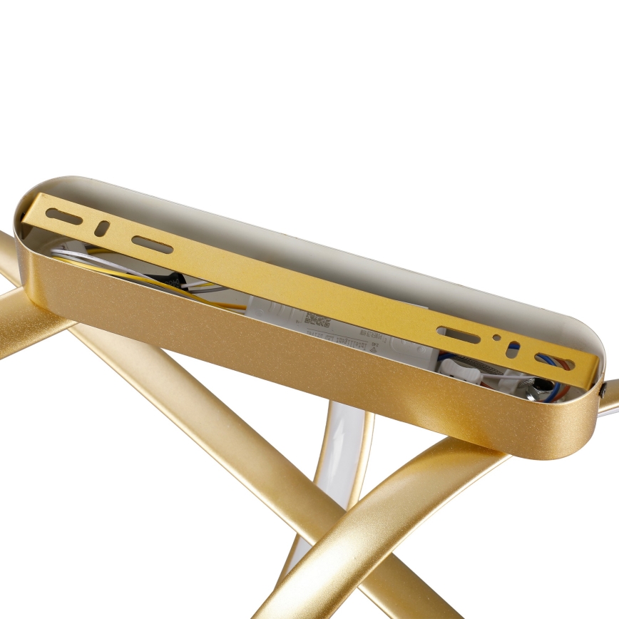 Brilagi - reguliuojamo ryškumo LED prigludęs lubinis šviestuvas TWISTER LED/60W/230V 3000-6000K auksinis + nuotolinis valdymas