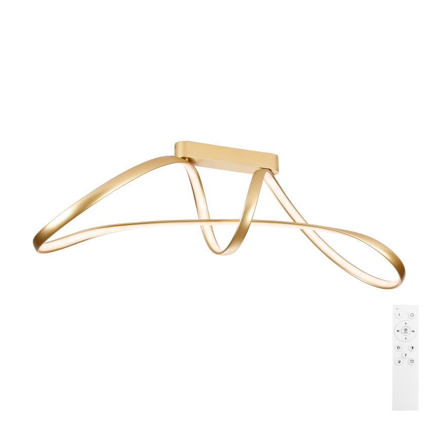 Brilagi - reguliuojamo ryškumo LED prigludęs lubinis šviestuvas TWISTER LED/60W/230V 3000-6000K auksinis + nuotolinis valdymas