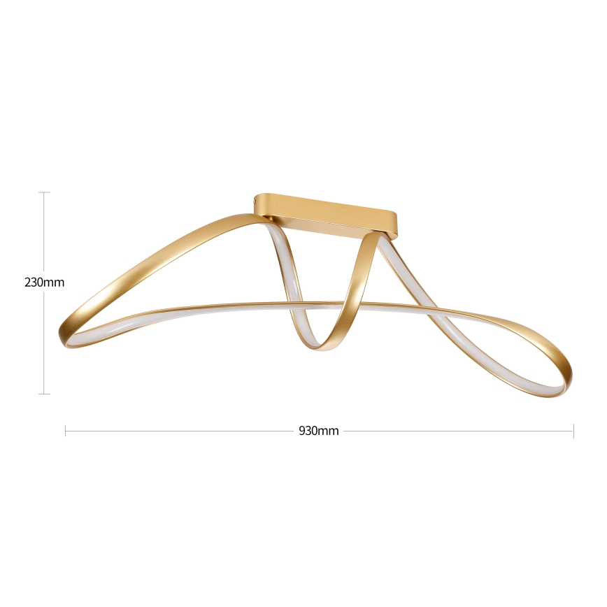 Brilagi - reguliuojamo ryškumo LED prigludęs lubinis šviestuvas TWISTER LED/60W/230V 3000-6000K auksinis + nuotolinis valdymas