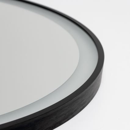 Brilagi - dimeriuojamas vonios šildomas veidrodis su integruotu apšvietimu ALU PRO LED/18W/230V skersmuo 60 cm 3000/4000/6500K IP44 juodas CRI 90