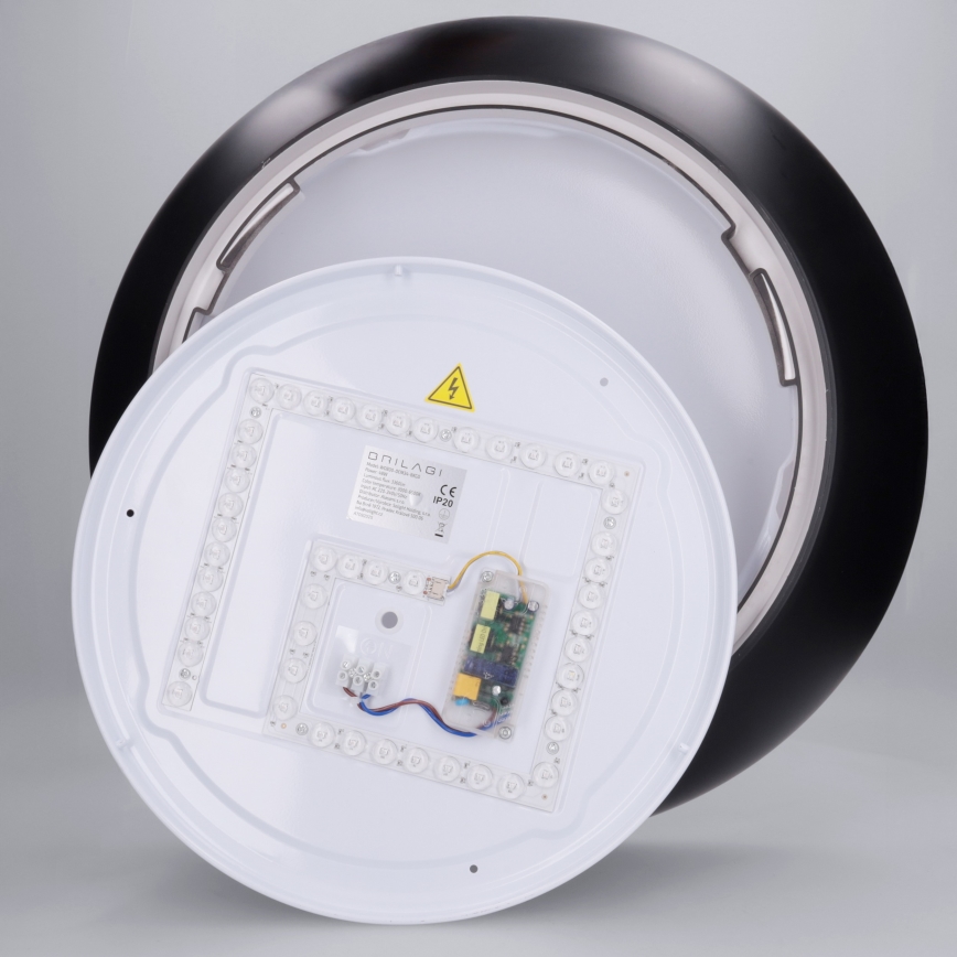 Brilagi - dimeriuojamas LED lubinis šviestuvas ALVA LED/48W/230V 3000-6500K Ø 51 cm juodas + nuotolinis valdymas