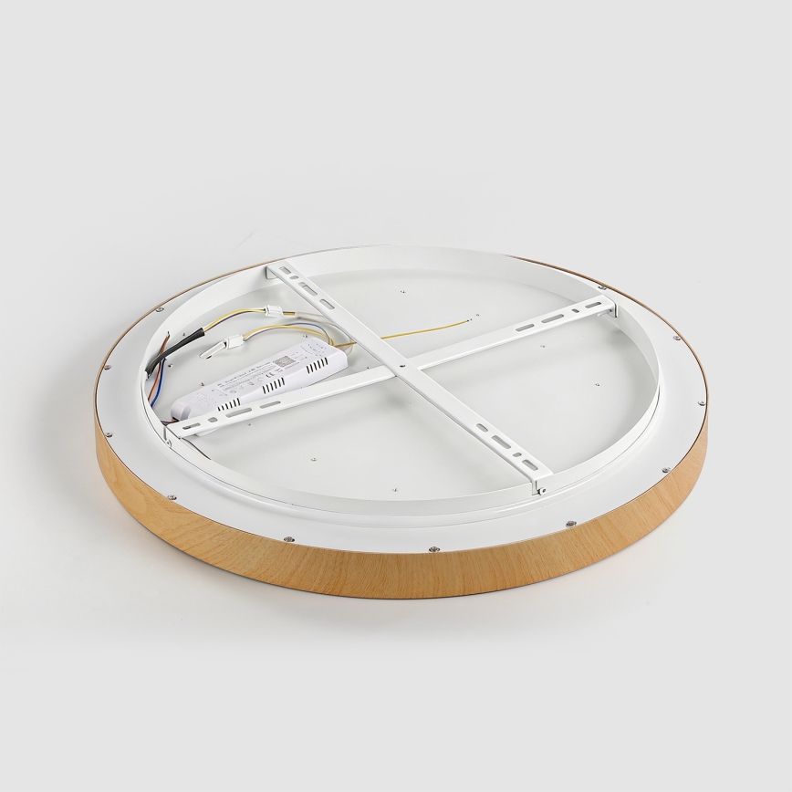 Brilagi - reguliuojamas LED lubų šviestuvas GLASS POOL DOUBLE LED/60W/230V 3000-6000K 50 cm medžio dekoras + nuotolinis valdymas