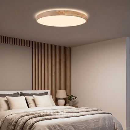BRILAGI - Reguliuojamas LED lubinis šviestuvas PILANA LED/72W/230V 3000-6500K ąžuolas/smėlinė skersmuo 80 cm + nuotolinis valdymas