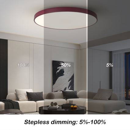Brilagi - Dimeriuojamas LED šviestuvas POOL SMART LED/100W/230V, skersmuo 80 cm, Wi-Fi Tuya + nuotolinis valdymas, bordo