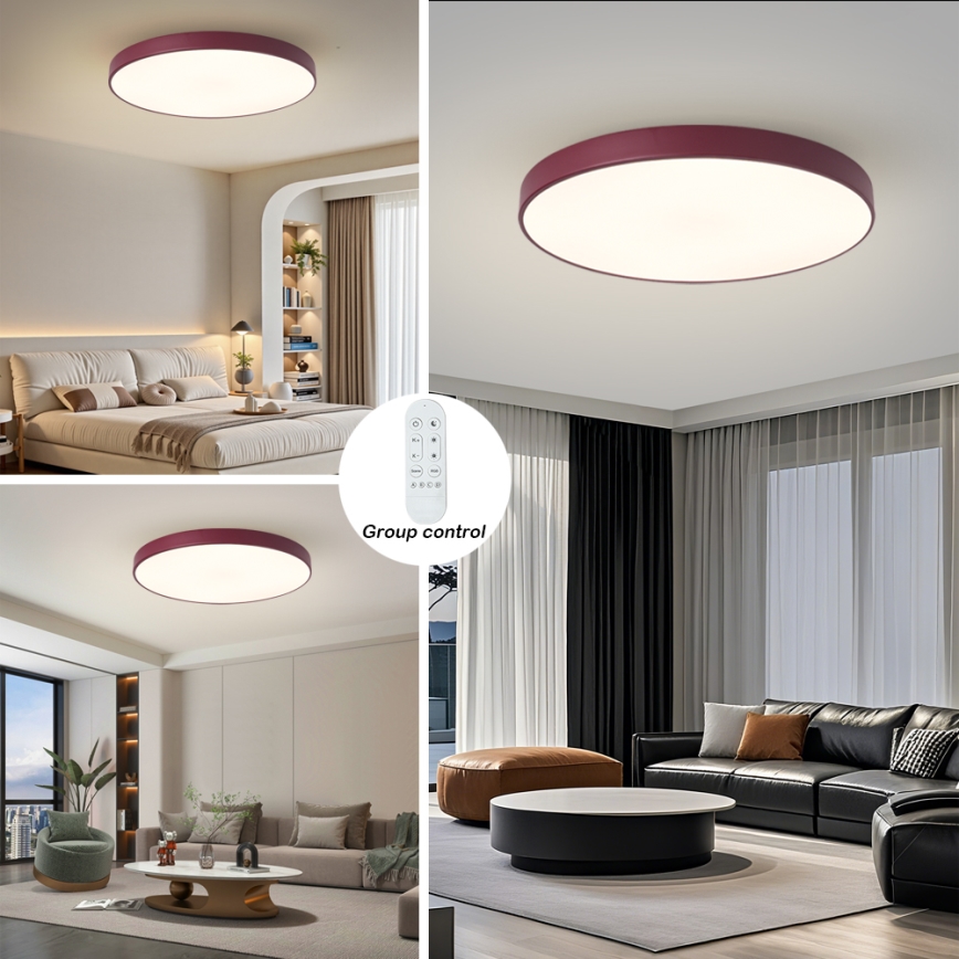 Brilagi - Dimeriuojamas LED šviestuvas POOL SMART LED/100W/230V, skersmuo 80 cm, Wi-Fi Tuya + nuotolinis valdymas, bordo