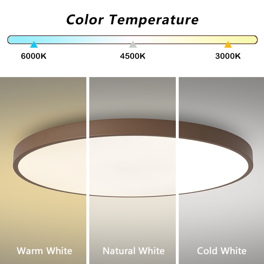 Brilagi - dimeriuojamas LED šviestuvas POOL SMART, 100 W, 230 V, Ø 80 cm, Wi‑Fi (Tuya) + nuotolinis valdymas, rudos spalvos
