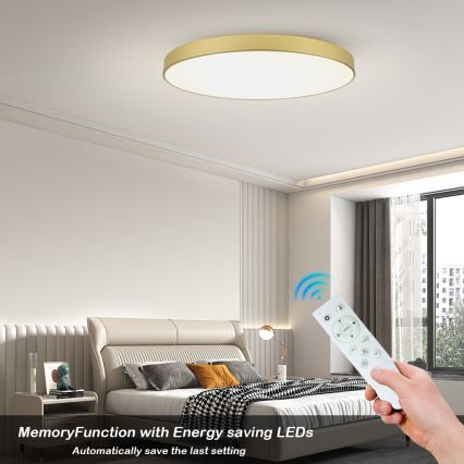Brilagi - dimeriuojamas LED lubų šviestuvas POOL SMART LED/128W/230V 3000-6000K 100 cm auksinis Wi-Fi Tuya + nuotolinis valdymas