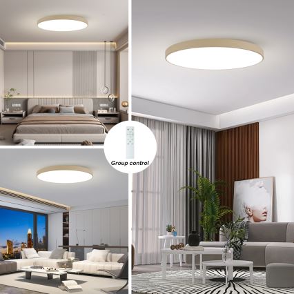 Brilagi - dimeriuojamas LED lubinis šviestuvas POOL SMART LED/180W/230V 3000-6000K 120 cm smėlio spalvos Wi-Fi Tuya + nuotolinio valdymo pultas