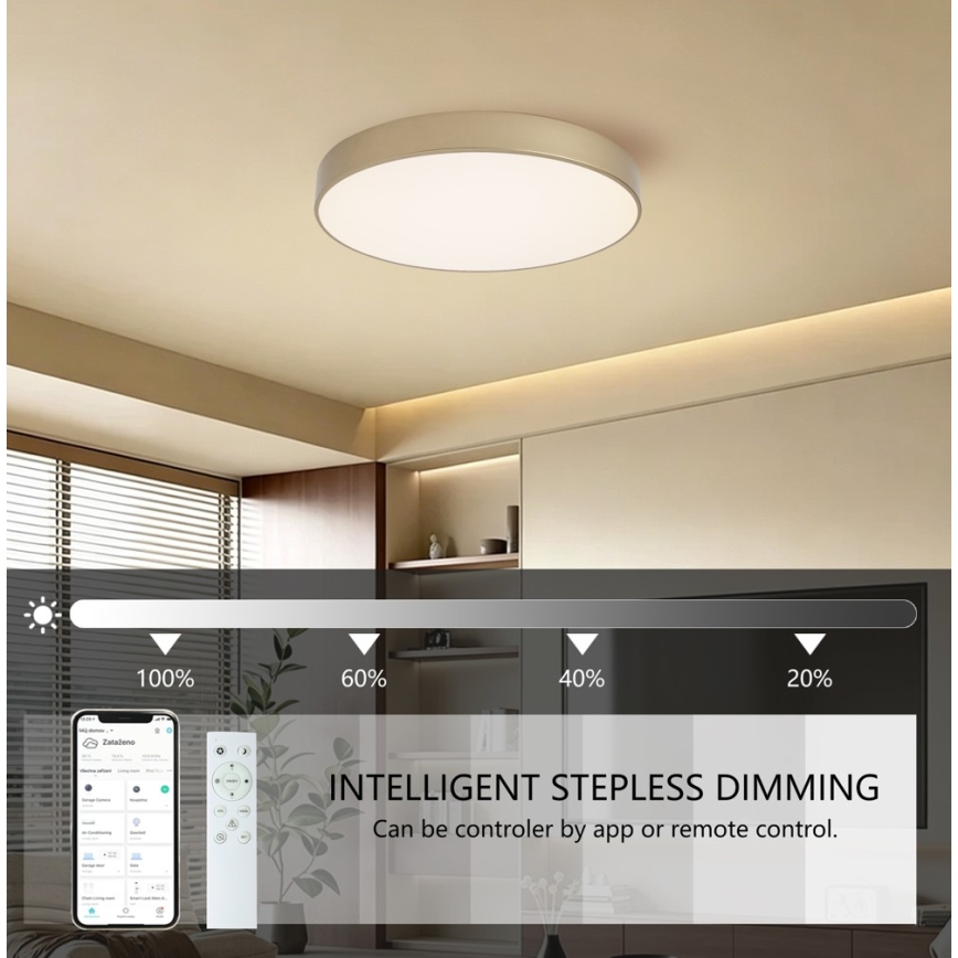 BRILAGI - LED reguliuojamo ryškumo lubinis šviestuvas POOL SMART LED/60W/230V 3000-6000K skersmuo 50 cm Wi-Fi Tuya auksinis + nuotolinis valdymas