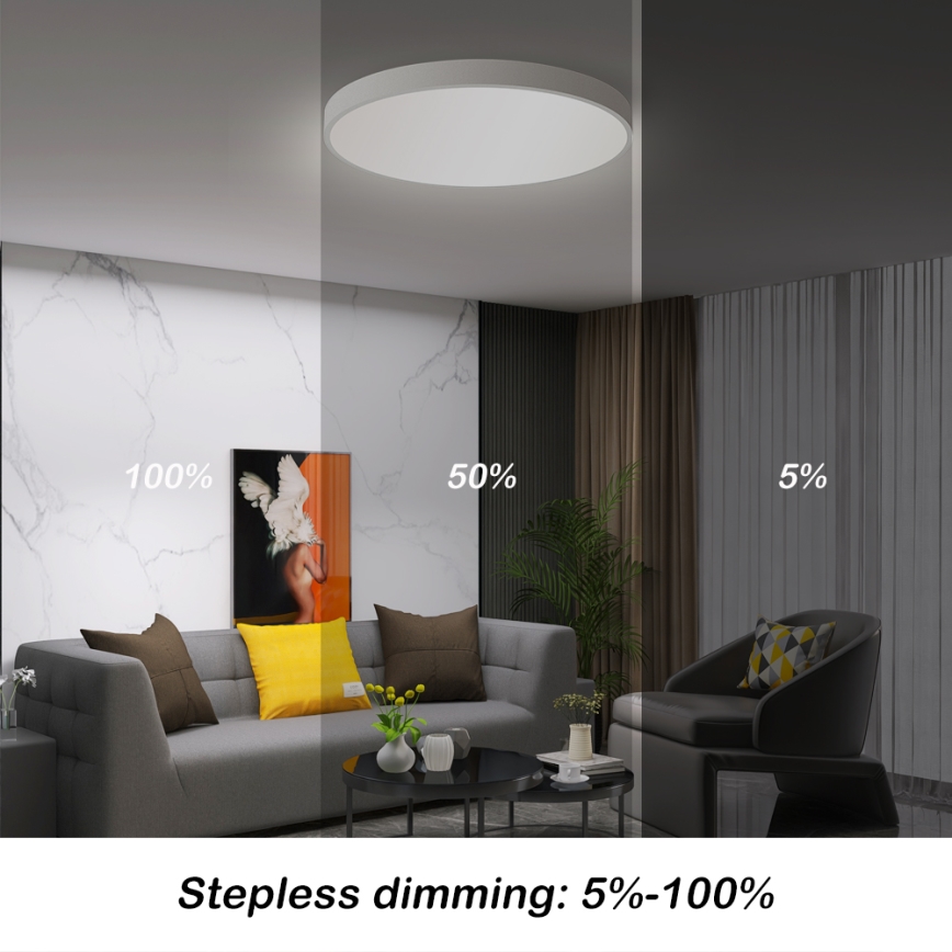 Brilagi - dimeriuojamas LED lubų šviestuvas POOL SMART LED/60W/230V 50 cm 3000-6000K Wi-Fi Tuya + su nuotoliniu valdymu balta