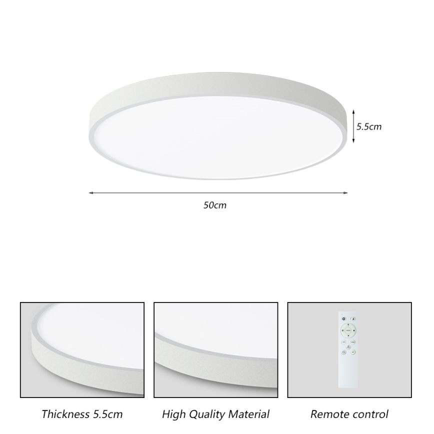 Brilagi - dimeriuojamas LED lubų šviestuvas POOL SMART LED/60W/230V 50 cm 3000-6000K Wi-Fi Tuya + su nuotoliniu valdymu balta