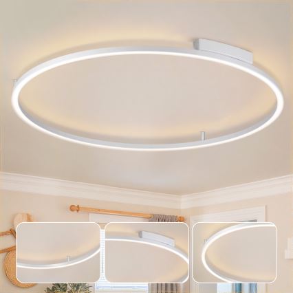 Brilagi - Dimeriuojamas LED lubų šviestuvas PORTOFINO LED/85W/230V 3000–6000K, skersmuo 120 cm, sidabro spalvos + nuotolinis valdymas
