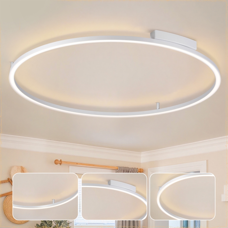 Brilagi - Dimeriuojamas LED lubų šviestuvas PORTOFINO LED/85W/230V 3000–6000K, skersmuo 120 cm, sidabro spalvos + nuotolinis valdymas