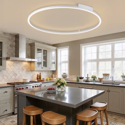 Brilagi - Dimeriuojamas LED lubų šviestuvas PORTOFINO LED/85W/230V 3000–6000K, skersmuo 120 cm, sidabro spalvos + nuotolinis valdymas