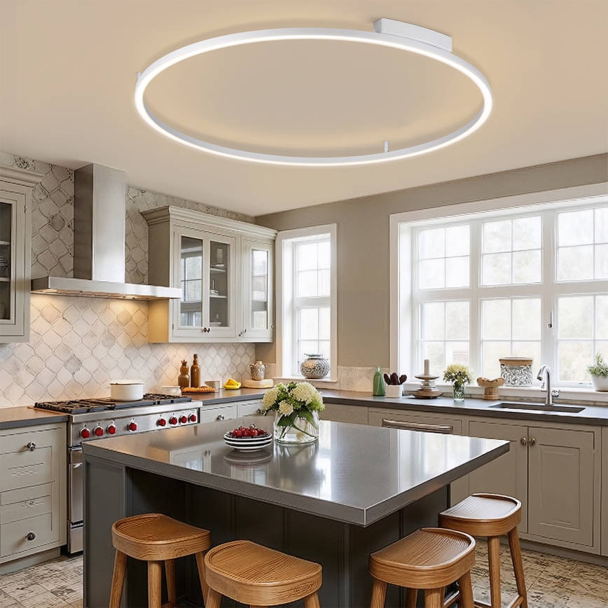 Brilagi - Dimeriuojamas LED lubų šviestuvas PORTOFINO LED/85W/230V 3000–6000K, skersmuo 120 cm, sidabro spalvos + nuotolinis valdymas