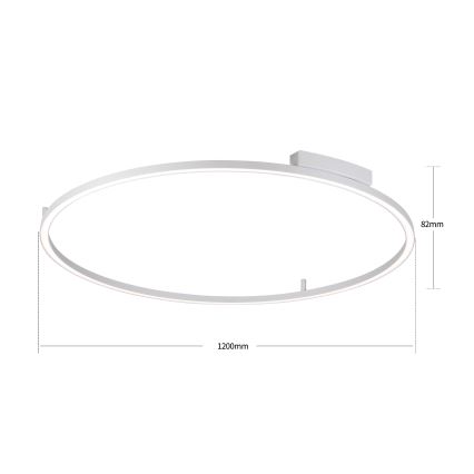 Brilagi - Dimeriuojamas LED lubų šviestuvas PORTOFINO LED/85W/230V 3000–6000K, skersmuo 120 cm, sidabro spalvos + nuotolinis valdymas