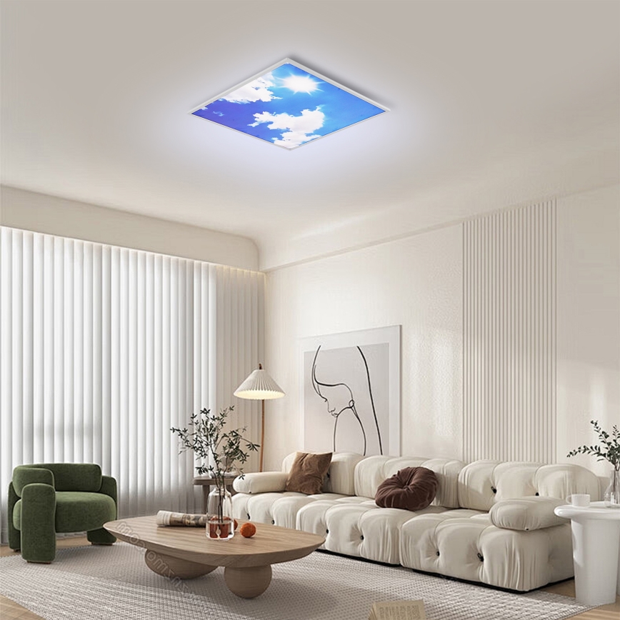 Brilagi - LED pritemdomas lubų šviestuvas SLIMFRAME SKY LED/58W/230V 60x60 cm 3000-6000K sidabrinis/mėlynas + nuotolinis valdymas