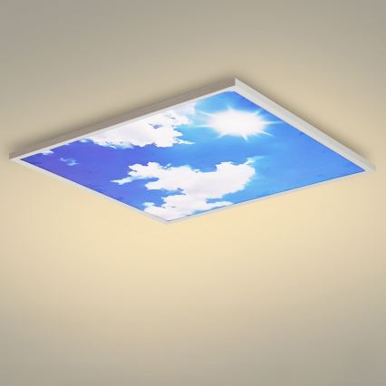 Brilagi - LED pritemdomas lubų šviestuvas SLIMFRAME SKY LED/58W/230V 60x60 cm 3000-6000K sidabrinis/mėlynas + nuotolinis valdymas