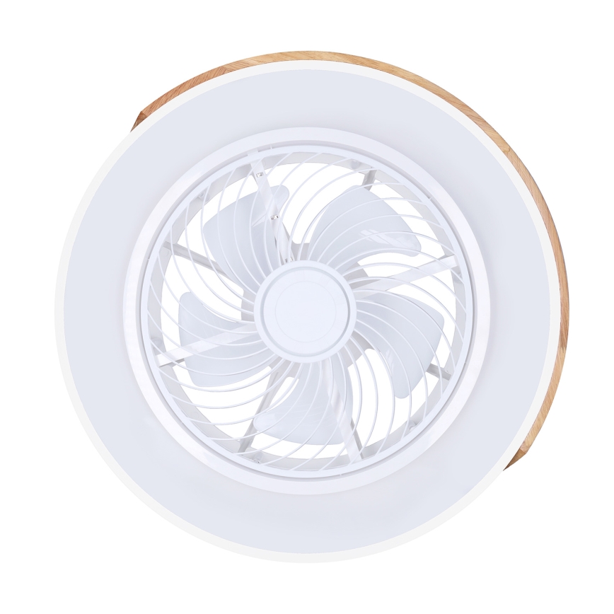 Brilagi - Dimeriuojamas LED lubinis šviestuvas su ventiliatoriumi LED/30W/230V 3000-6500K skersmuo 50 cm balta/ąžuolas + nuotolinis valdymas