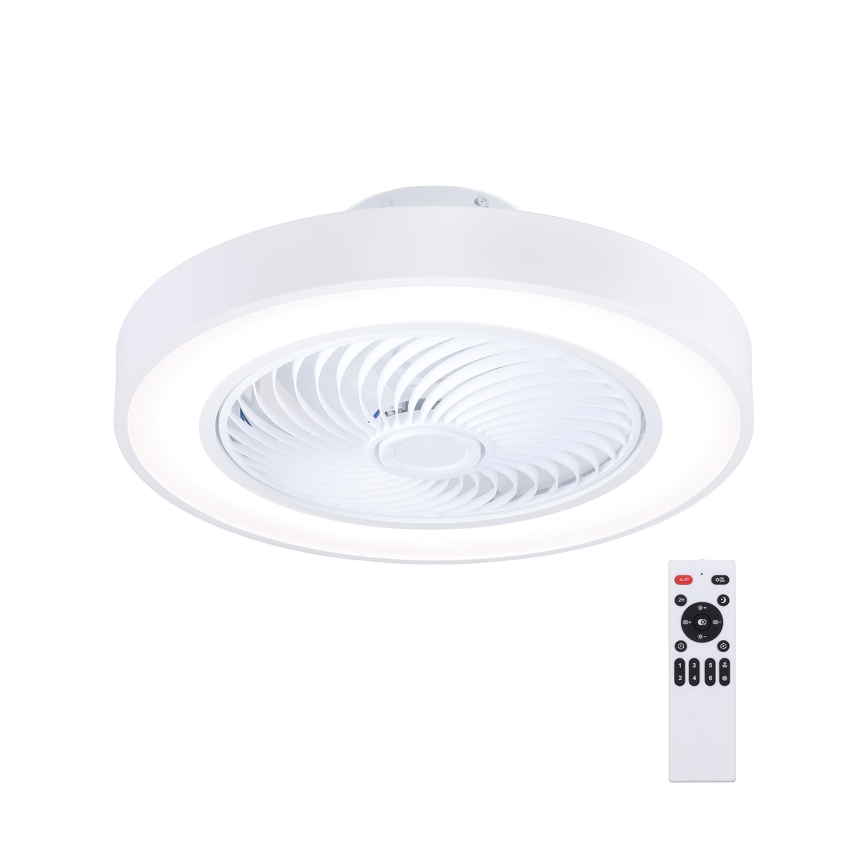 Brilagi - LED dimeriuojamas lubinis šviestuvas su ventiliatoriumi, LED/30W/230V, 3000–6500K, Ø 50 cm, balta + nuotolinis valdymas
