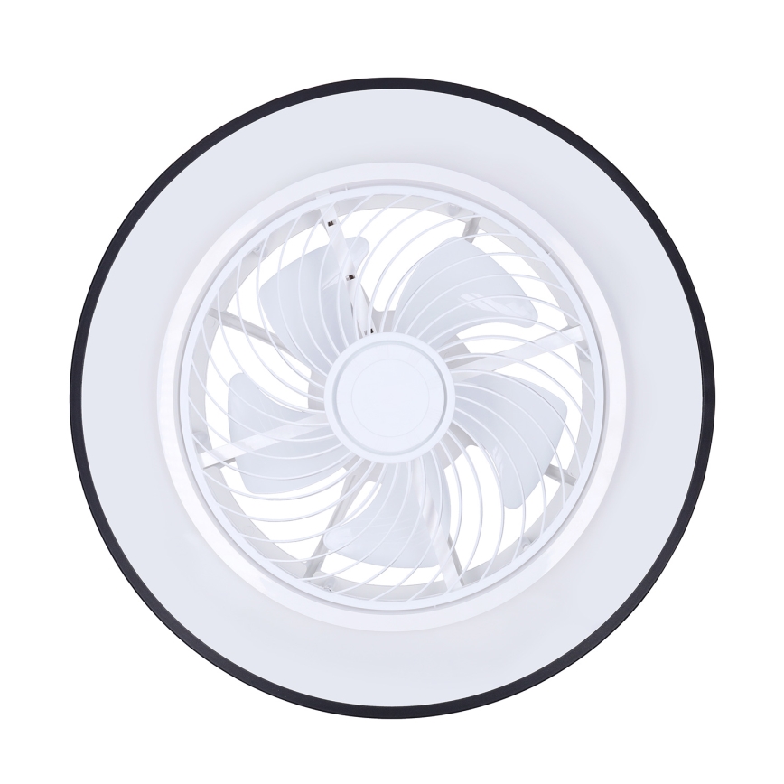 Brilagi - LED lubinis šviestuvas su ventiliatoriumi, reguliuojamo ryškumo LED/30W/230V 3000-6500K skers. 50 cm juodas + nuotolinis valdymas