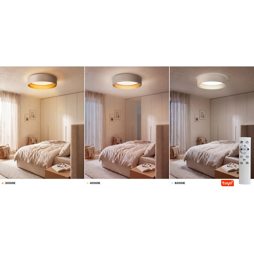 BRILAGI - LED dimeriuojamas lubinis šviestuvas VELVET SMARTIX LED/24W/230V 3000-6000K skersmuo 45 cm kreminė/auksinė Wi-Fi Tuya Beacon + nuotolinis valdymas