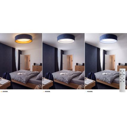 BRILAGI - reguliuojamas LED lubinis šviestuvas VELVET SMART VARI LED/24W/230V 3000-6500K skersm. 45 cm mėlynas + nuotolinis valdymas