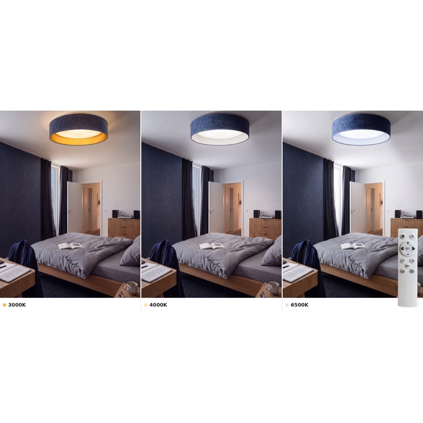 BRILAGI - reguliuojamas LED lubinis šviestuvas VELVET SMART VARI LED/24W/230V 3000-6500K skersm. 45 cm mėlynas + nuotolinis valdymas