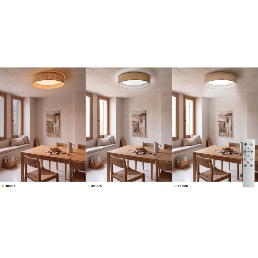 BRILAGI - LED reguliuojamo ryškumo lubinis šviestuvas VELVET SMART VARI LED/24W/230V 3000-6500K skersmuo 45 cm smėlinis + nuotolinis valdymas