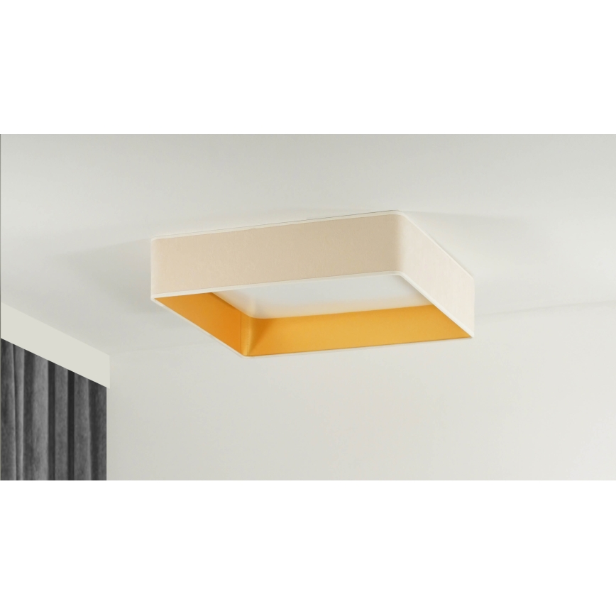 Brilagi - LED dimeriuojamas lubinis šviestuvas VELVET SQUARE SMART LED/36W/230V 60x60 cm 2700-6500K Wi-Fi Tuya + nuotolinis valdymas kreminės spalvos