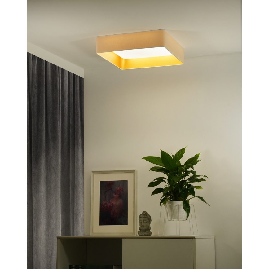 Brilagi - LED dimeriuojamas lubinis šviestuvas VELVET SQUARE SMART LED/36W/230V 60x60 cm 2700-6500K Wi-Fi Tuya + nuotolinis valdymas kreminės spalvos