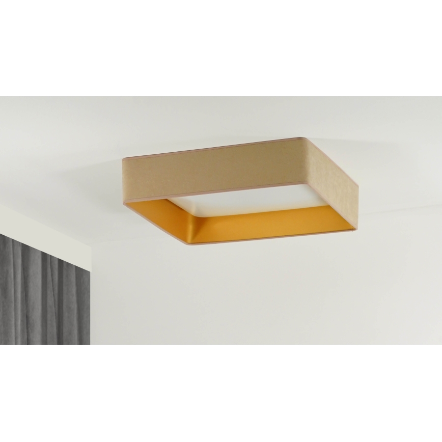Brilagi - dimeriuojamas LED lubinis šviestuvas VELVET SQUARE SMART LED/36W/230V 60x60 cm 2700-6500K Wi-Fi Tuya + nuotolinis valdymas smėlinė