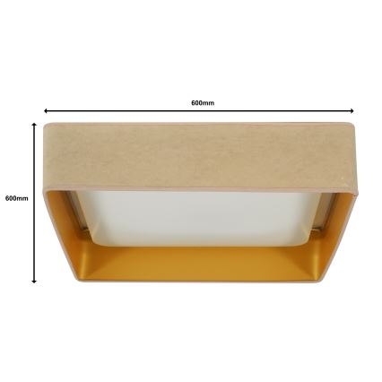 Brilagi - dimeriuojamas LED lubinis šviestuvas VELVET SQUARE SMART LED/36W/230V 60x60 cm 2700-6500K Wi-Fi Tuya + nuotolinis valdymas smėlinė