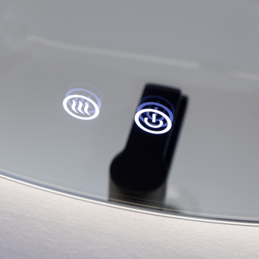 Brilagi - reguliuojamo ryškumo LED vonios veidrodis su foniniu apšvietimu ir šildymu DEMI ECO LED/12W/230V pr. 60 cm 3000/4000/6500K IP44 CRI 90