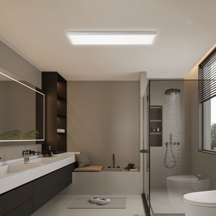 Brilagi - dimeriuojamas LED vonios kambario lubinis šviestuvas FRAME SMART LED/50W/230V 120x30 cm 3000-6000K IP44 baltas + su nuotoliniu pulteliu