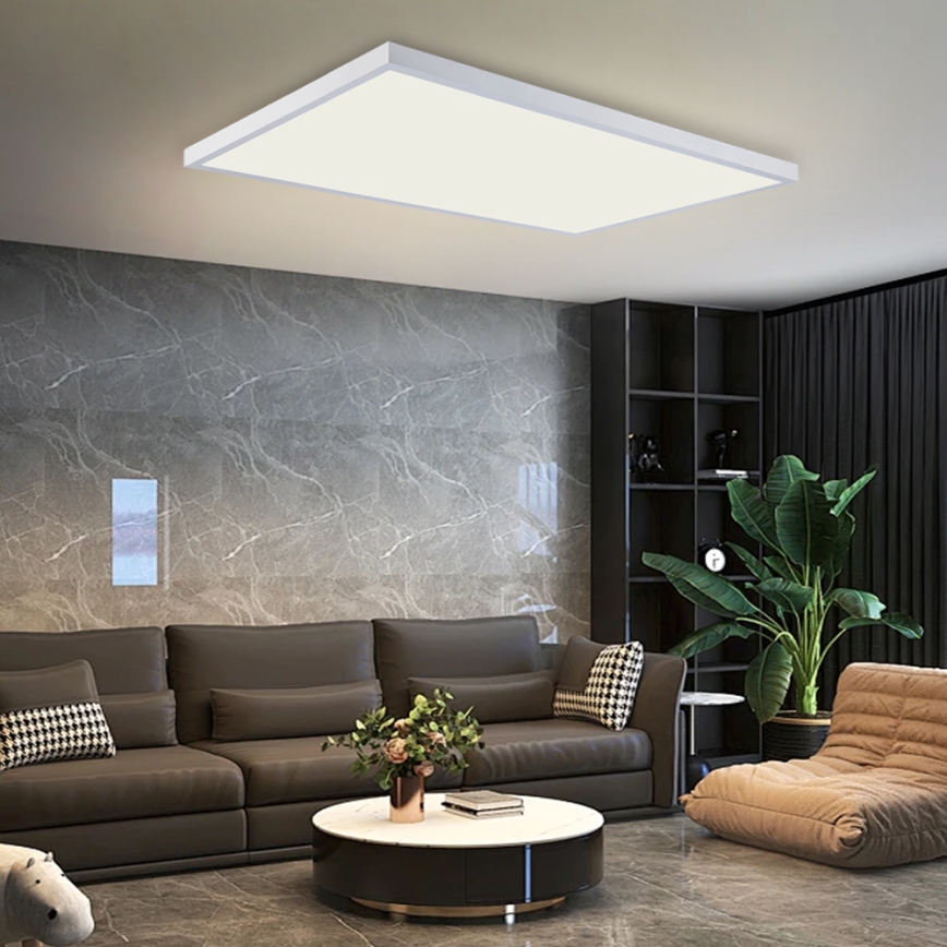 Brilagi - dimeriuojamas LED vonios kambario lubinis šviestuvas FRAME SMART LED/96W/230V 120x60 cm 3000-6000K IP44 balta + nuotolinis valdymas