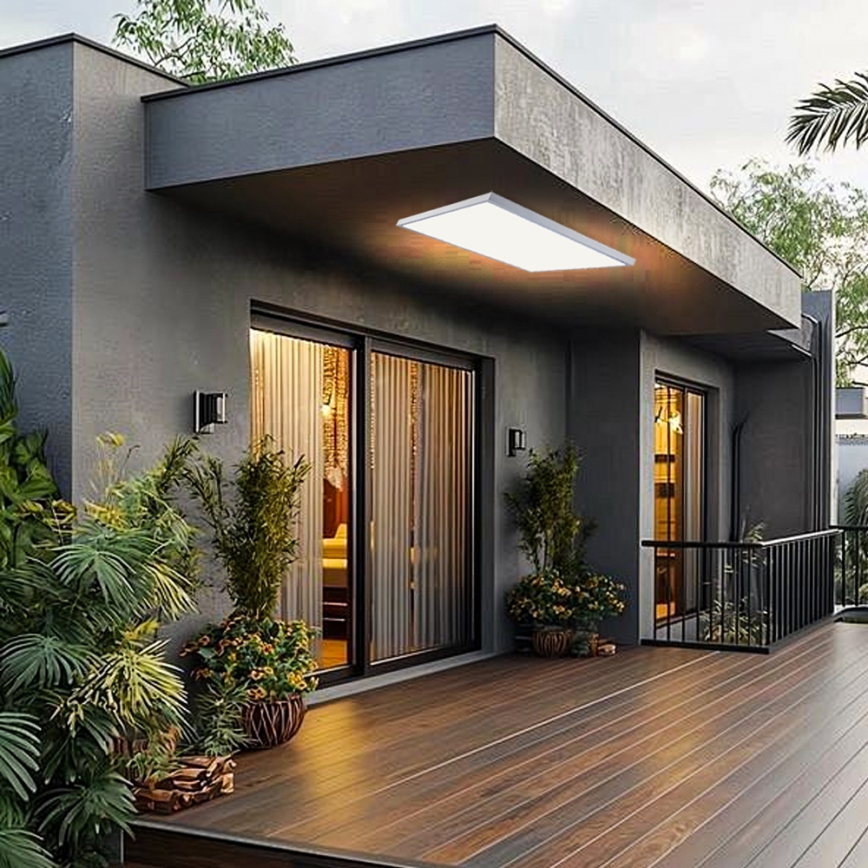 Brilagi - dimeriuojamas LED vonios kambario lubinis šviestuvas FRAME SMART LED/96W/230V 120x60 cm 3000-6000K IP44 balta + nuotolinis valdymas