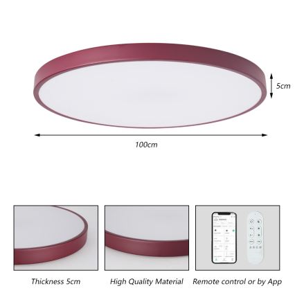 Brilagi - Dimeriuojamas LED šviestuvas POOL SMART LED/128W/230V Ø 100 cm 3000-6000K Wi-Fi Tuya + nuotolinio valdymo pultas bordo
