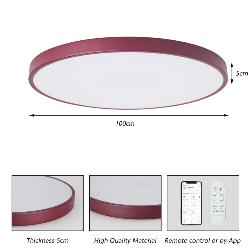 Brilagi - Dimeriuojamas LED šviestuvas POOL SMART LED/128W/230V Ø 100 cm 3000-6000K Wi-Fi Tuya + nuotolinio valdymo pultas bordo