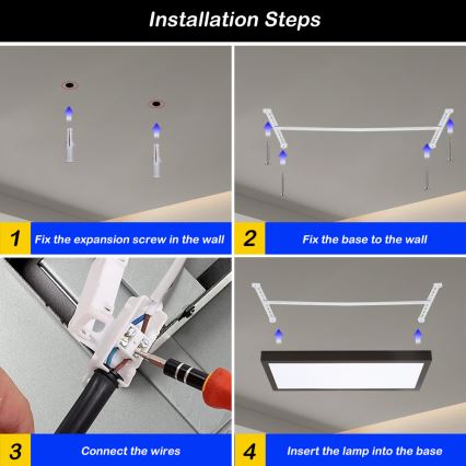 Brilagi - LED Dimmable lubinis šviestuvas FRAME SMART LED/30W/230V 30x60 cm 3000-6000K IP44 juodas + nuotolinio valdymo pultas
