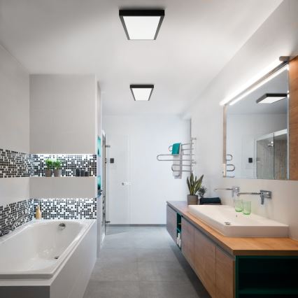 Brilagi - Dimmable Vonios Lubos Lempa FRAME SMART LED/50W/230V 30x120 cm 3000-6000K IP44 Juoda + Nuotolinio Valdymo Pultelis