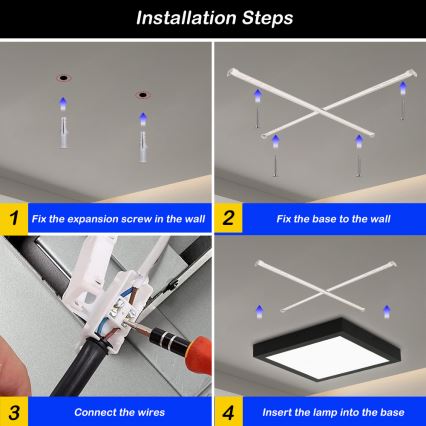 Brilagi - LED Dimmingas lubinis šviestuvas FRAME SMART LED/24W/230V 30x30 cm 3000-6000K IP44 juodas + nuotolinio pulteliu