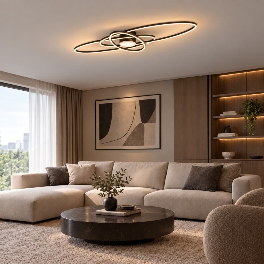BRILAGI - dimeriu reguliuojamas LED lubinis šviestuvas APOLLO LED/58W/230V 3000-6500K 43,2x101,2 cm juodas + nuotolinis pultelis