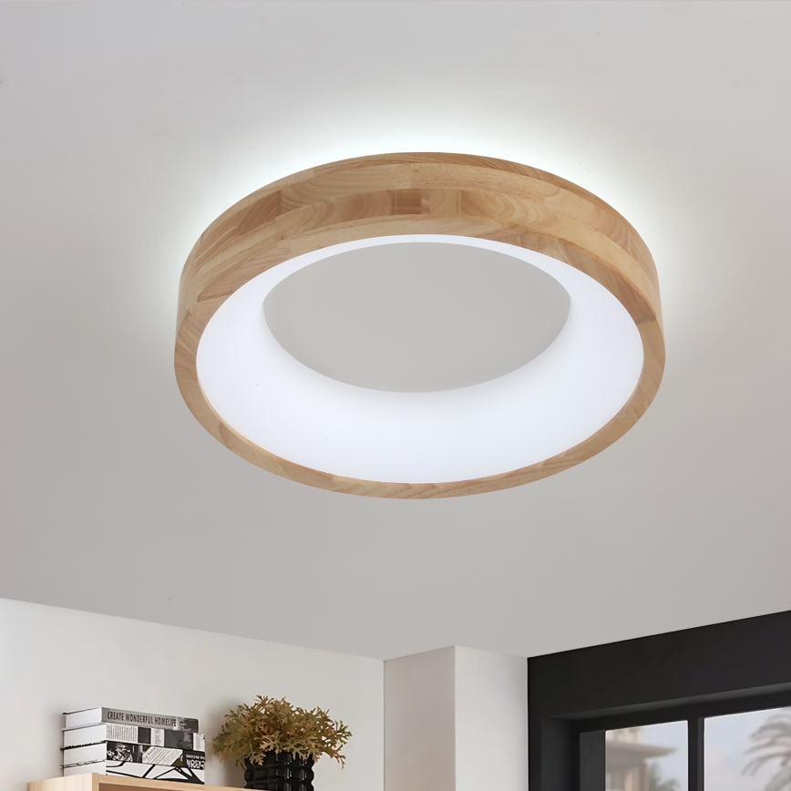Brilagi - LED lubinis šviestuvas FALCON WOOD LED/30W/230V 3000/4000/6000K skersmuo 45 cm, medinis