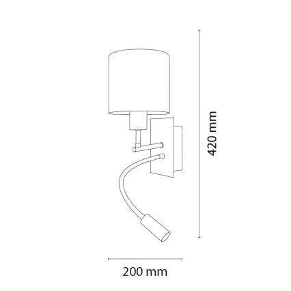 BRILAGI - lanksčioji LED sieninė lempa BOBO 1xE27/25W/230V + LED/3W matinis chromas/smėlinė/taškuota